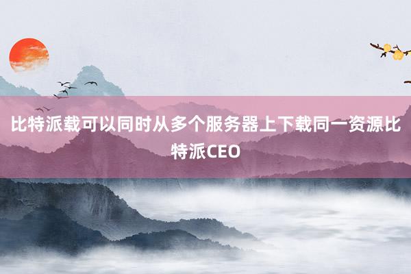 比特派载可以同时从多个服务器上下载同一资源比特派CEO