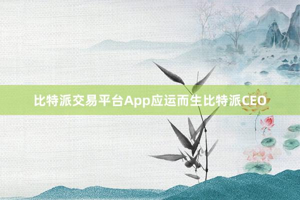 比特派交易平台App应运而生比特派CEO