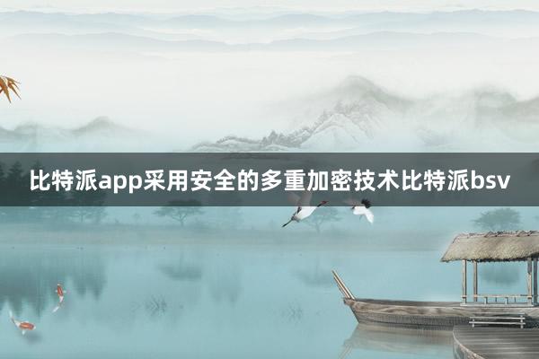 比特派app采用安全的多重加密技术比特派bsv