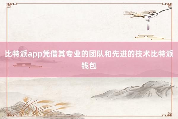 比特派app凭借其专业的团队和先进的技术比特派钱包