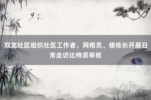 双龙社区组织社区工作者、网格员、楼栋长开展日常走访比特派审核